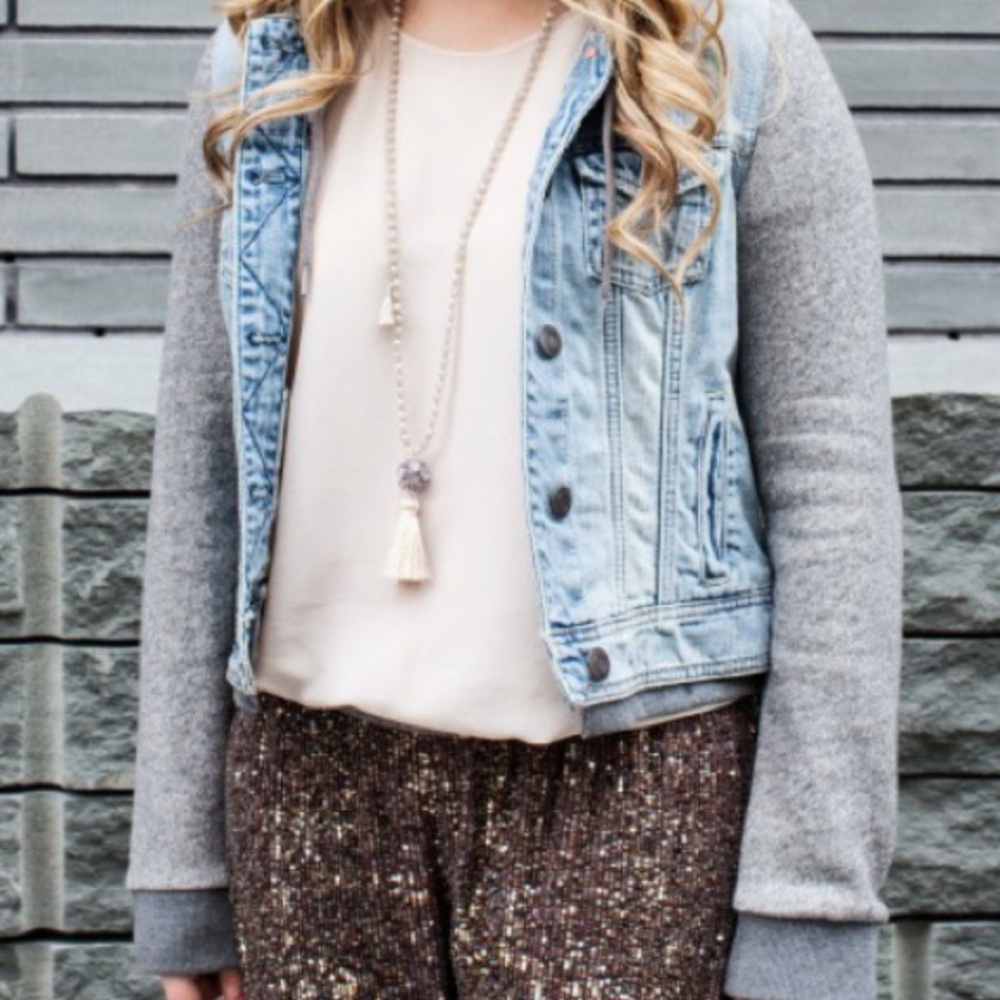 American Eagle Jean/Sweatshirt Jacket